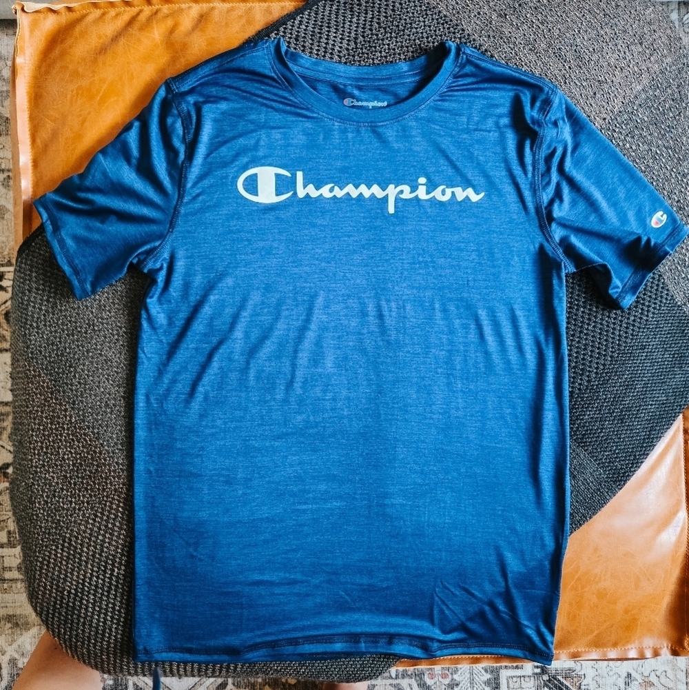 3/$20 Champion Blue Logo Short Sleeve Active Tee (Size XL)
